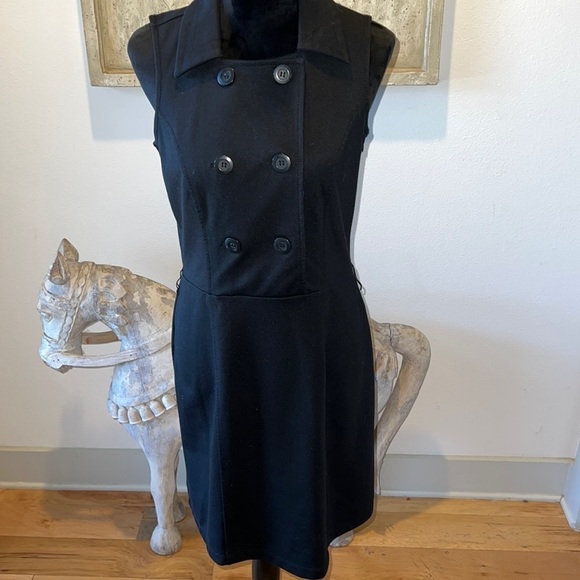 LOFT Dresses & Skirts - LOFT black double‎ breasted sleeveless dress Sz 4